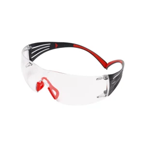 Occhiali-3M-Secure-Fit-400-Lenti-Trasparenti-Montatura-Rossa-Grigia