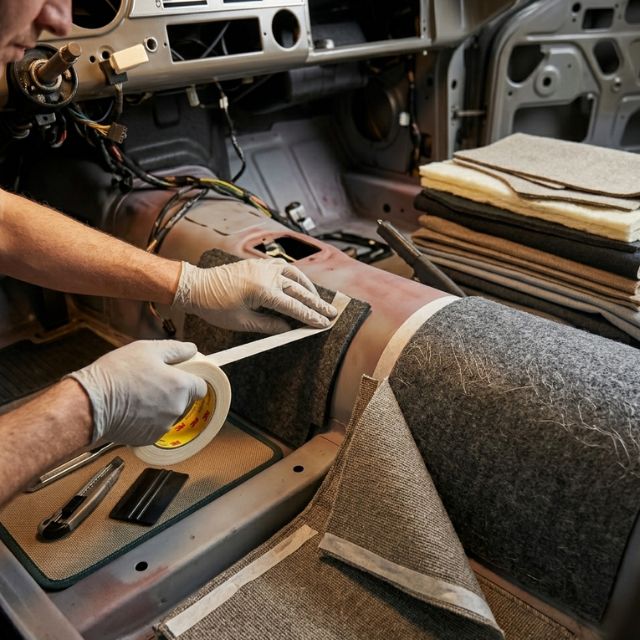 Fissaggio di componenti interni, isolanti acustici e rivestimenti tessili