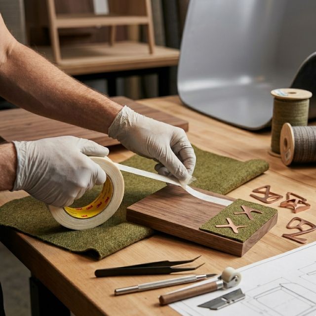 Incollaggio di tessuti e inserti decorativi su legno o pannelli in plastica